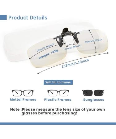Blue Light Blocking Clip On Reading Glasses 1.0x Magnifiers for Unisex - Buy Online on GoSupps.com
