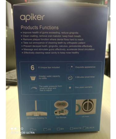 Apiker Water Flosser with 8 Tips, 10 Pressure Settings and 600ml Tank - Family Dental Oral Irrigator for Teeth Braces (White) - Buy Online on GoSupps.com