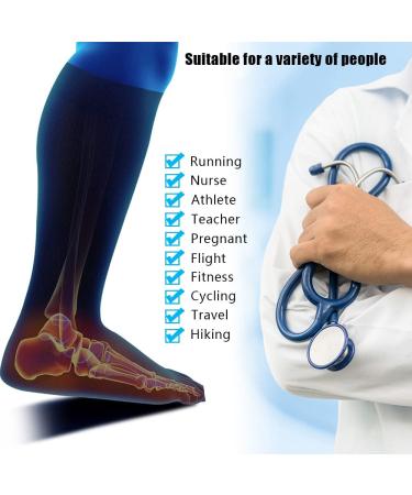 3 Pairs Plus Size Compression Socks (20-30 mmHg) for Women & Men Wide Calf Extra Large Knee High Stockings for Nurses Seniors 3X-Large Black - Buy Online on GoSupps.com