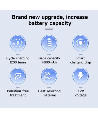 6 Pack Rechargeable C Batteries 1.2V 4000mAh Ni-MH C Size Battery with Battery Storage Box - Buy Online on GoSupps.com