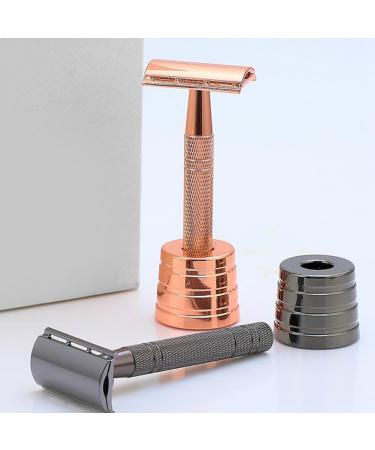 Rodrigo Interchangeable Men's Safety Razor - Double Edge Reusable Metal Razor in Rose Gold for a Luxurious Shaving Experience - Buy Online on GoSupps.com
