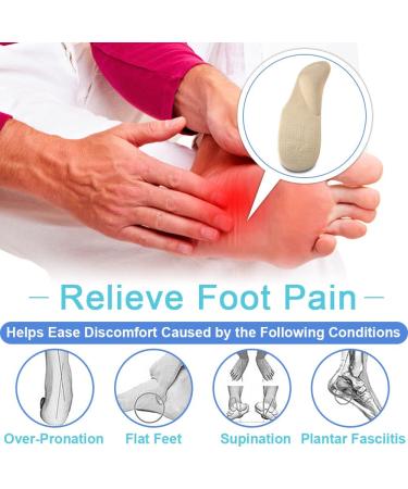 Dr. Foot Arch Support Shoe Inserts for Flat Feet & Plantar Fasciitis - Small Beige | Heel Cushion for Pain Relief - Women & Men - Buy Online on GoSupps.com