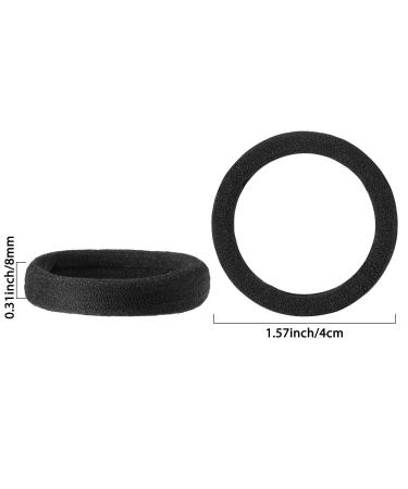 100 Pieces Seamless Cotton Hair Ties for Thick Hair - Elastic Ponytail Holders & Headbands - No Kinking Hair Accessories (Black) - Buy Online on GoSupps.com