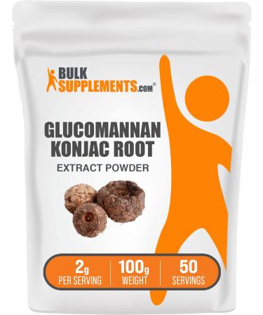BulkSupplements.com Konjac Root Extract Powder - Konjac Root Powder - Glucomannan Powder - Konjac Powder - Fiber Supplement Powder - 2g (2000mg) per Serving  50 Servings (100 Grams - 3.5 oz) 50.0 Servings (Pack of 1)