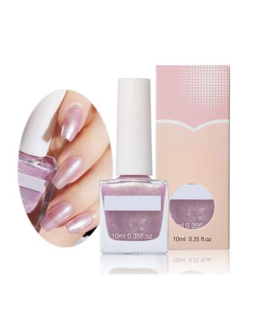 Pink Pearl Nail Polish Varnish Glitter Gel Shimmering Purple Pastel Polish Shell Spiral Holographic Golden Quick Dry Mermaids Shining Sparkling Long Lasting No Need Cure DIY Nail Art Manicure Gift
