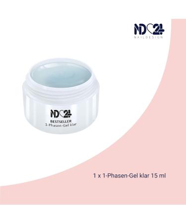 1-Phase Gel Clear Medium Viscosity - 3in1 UV Nail Gel from Germany | 15ml Easy Application for Perfect Nails - Buy Online on GoSupps.com
