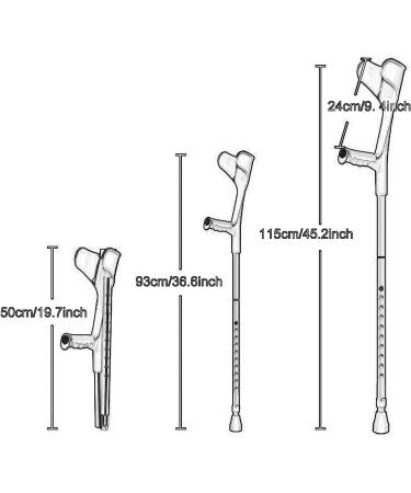 Forearm Crutch Folding Aluminum Crutch Height Adjustable Crutch for Adults for Adults and Children with Heights 4'7" - 6'1" Lucky Star Selfless dedication - Buy Online on GoSupps.com