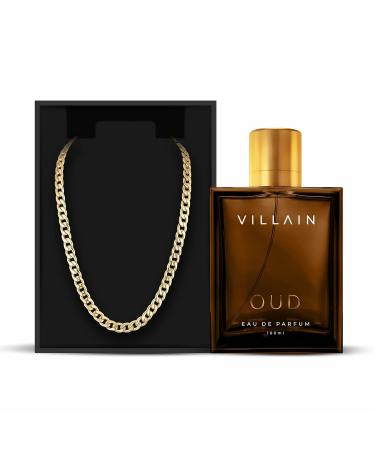 CREATION KRIVA VILLAIN Gold Combo OUD EDP Perfume For Men 100ml & 18k Micro Gold Plated Chain - Premium Luxury Long Lasting Perfume | Musky Spicy & Smoky | Premium Solid Finish Chain - Buy Online on GoSupps.com