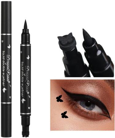 Stamp Eyeliner | Smudge Proof Ultra Thin Tip Waterproof Liquid Eyeliner - Double Headed Eye Cosmetics for Travel Dance Parties Black Eye Liner for for Beginners Pochy - Buy Online on GoSupps.com