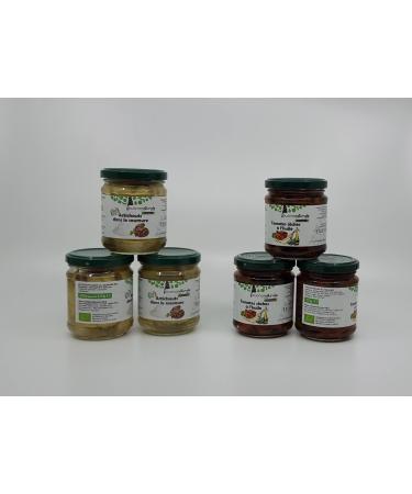 buononaturale Box with artichokes and tomatoes ORGANIC 1g mixed pack of 3pcs Organic oil dried tomatoes (3x170g) and 3pcs A