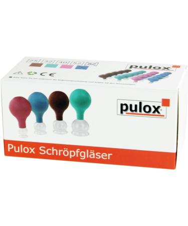 Pulox Cupping Glass Set - Real Glass Cupping Cups with Suction Balls (52mm & 62mm) - Blue | International Shipping Available - Buy Online on GoSupps.com