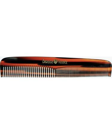 Barbers Vintage Classic Hair Comb for Men (Tortoise Shell Finish). Deluxe Handmade Fine & Coarse-Tooth Comb for Grooming Hair/Beard/Moustache (18cm / 7.1 inch)