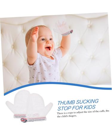 minkissy 2 Pairs Anti-eating Gloves Girl New Born Essentials for Essentials for Newborn Finger Sucking Stop Newborn Pacifiers Kids Nail Biting Mittens Nylon White Baby - Buy Online on GoSupps.com