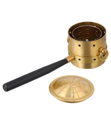 Faruta Moxa cone burner copper moxa stick holder burner with handle moxibusion therapy healing box moxa therapy tools for back leg belly waist golden