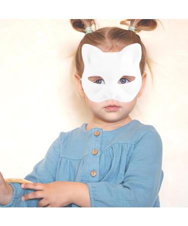 AOKWAWALIY 5pcs White Cat Masks | Blank DIY Halloween & Cosplay Half Face Masks | Perfect Masquerade Party Supplies - Buy Online on GoSupps.com