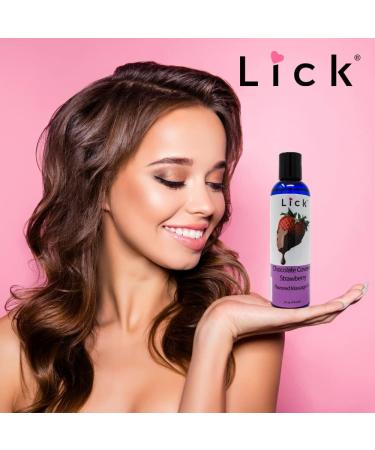 Lick Chocolate Covered Strawberry Massage Oil - Nourishing Body Oil with Vitamin E | Luxurious Aromatherapy for Couples - 4 Fl. Oz - Buy Online on GoSupps.com