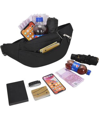 Shop Bawn Black Belt Pocket Hip Bag for Men & Women | Large Cell Phone Doggy & Fitness Pouch for Outdoor Sports & Camping - Buy Online on GoSupps.com