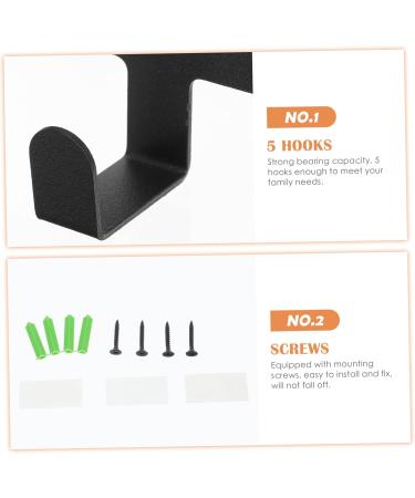 1pc Hook up Over Door Towel Hook Cabinet Door Hanger Iron Wall Hook Wrought Iron Heavy Black Iron Frame - Buy Online on GoSupps.com