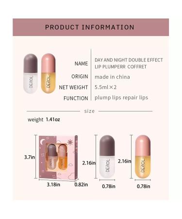 2 Pcs Lip Plumper Serum Set for Softer, Fuller Lips - Natural Lip Care Day & Night Treatment, Hydrating Formula to Reduce Fine Lines and Chapping - Lip Plumping Gloss Included - Buy Online on GoSupps.com