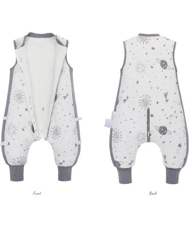 Baby Winter Sleep Sack with Feet 2.5 TOG | 100% Cotton Baby Sleep Bag with Legs | Sleeveless Zipper Toddler Sleeping Sack | Gray Starry Sky M | 12-24 Months - Buy Online on GoSupps.com