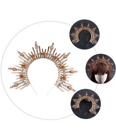 Goddess Headband Goddess Crown Headpiece Lolita Crown Headpiece Halo Headband Tiaras Spike Crown Headpiece Goddess Crowns for Women - Buy Online on GoSupps.com
