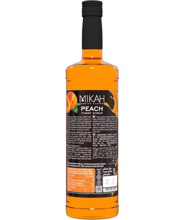 Mikah - Premium Flavors - Peach (Peach) x2 | Syrup for drinks and desserts | Professional use | 2 bottles of 1 liter (2x1000ml) - Buy Online on GoSupps.com