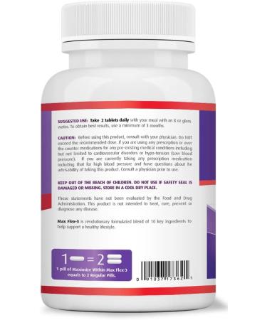 Max Flex-3 Pain Relief Formula with Green Lipped Mussel | 60 ct - Buy Online on GoSupps.com