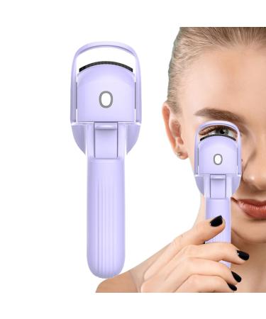 Eyelashes Curler - Portable Electric Eyelash Curler - Rapid Heat-up Eye Lash Curler with Temperature Control 3 Modes Silicone Pad for Quick Natural Eye Lashes Purple