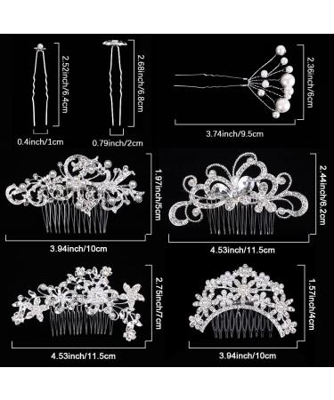29-Piece Wedding Hair Comb & Pin Set with Faux Pearl, Crystal & Rhinestone Accents - Buy Online on GoSupps.com