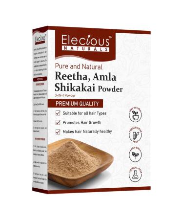 ZANTO Elecious Premium Amla Reetha Shikakai Powder Combo Pack for Healthy Hair