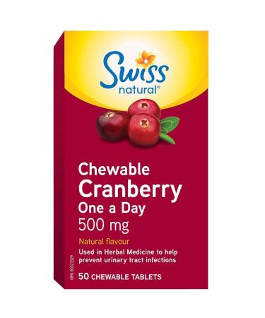 Swiss Natural Cranberry One A Day Capsule 500mg | Prevents Urinary Tract Infections | Non-GMO Gluten Free | No Artificial Flavours or Preservatives | 50 Count