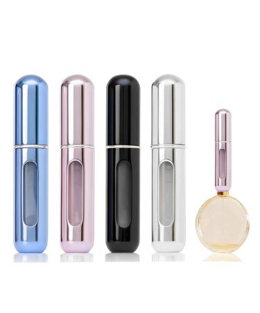 4PCS Portable Perfume Travel Refillable Mini Travel Perfume Bottle Refillable Travel Perfume Atomizer Cologne Travel Bottle Travel Size Perfume Refill Bottle(5ml) Color-D