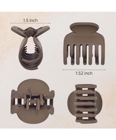 DEEKA Double Row Teeth Small Claw Hair Clips for Thin Hair 4 Pack - 1.6 Inch - Non-slip Short Hair Accessories for Women/Girls - Pack of 4 - Matte Neutral Colors - Buy Online on GoSupps.com