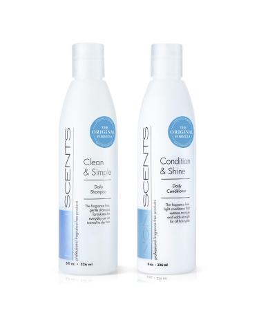 Nonscents Original Formula Fragrance Free Shampoo and Conditioner Set Hydrating Shampoo for Dry Hair Moisturizing and Unscented Shampoo and Conditioner for All Hair Types Made in USA