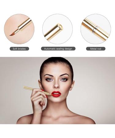 Arqumi Retractable Lip Brush Set - Portable Travel Lip Liner Applicators for Women & Girls, Lightweight Design with Protective Lid - 2PCS Black & Gold - Buy Online on GoSupps.com