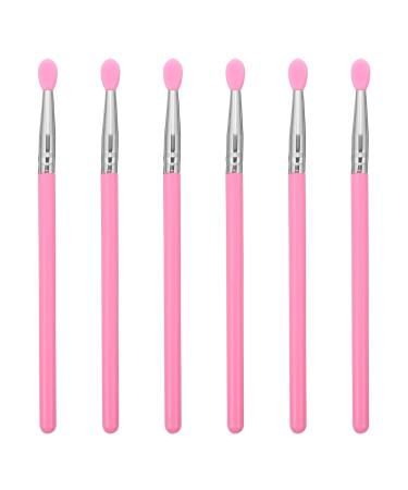 FOMIYES 6pcs Silicone Mask Brush clear lipglosses eyebrow brush applicator women s suits lip brush applicator lip liner silicone applicator brush makeup lipstick applicator Miss Pink 13x0.5cm