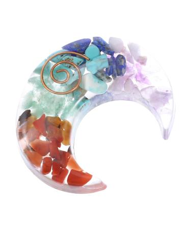 Lalafina Mondstern ornaments Moonstone crystal meditation sculpture crystals stones residential culture happiness stones 7 chakra stones heart star pocket star veins healing stone resin energy 4x4x3cm sorted color