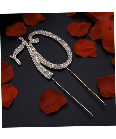 OKUMEYR 70 Rhinestone Number Birthday Party Decor Crystal Decor Anniversary Rhinstone 10th Crystals Decor Happy Birthday Topper Wedding Decoration Wedding Supplies Cake - Buy Online on GoSupps.com