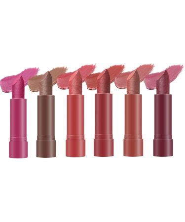 Iridescent Lipstick Travel Lip Color Pack of 6 Moisturizing Travel Lipsticks Intense Color for Women - Buy Online on GoSupps.com