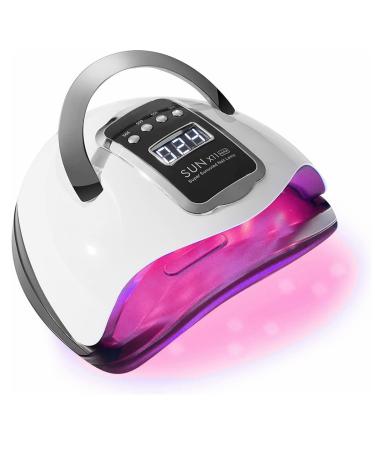 280W UV LED Nail Lamp Professional UV Nail Dryer Light for Gel Nails with 66 Beads Fast Curing Gel Polish Lamp Auto Sensor 4 Timer Setting Portable Nail Art Drying Tools for Fingernail and Toenail Red