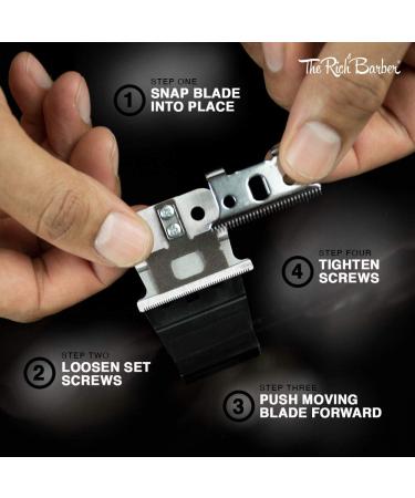 The Rich Barber On The Money 10 Second Blade Setter Black - Zero Gap Tool for Andis Outliners - Achieve Sharp Lines and Clean Fades with Precision Detail - Buy Online on GoSupps.com