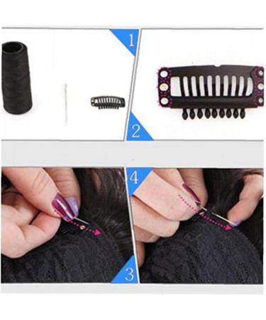Pinicecore 20pcs Stainless Steel Snap Wig Clips - Black U Shape Metal Clips for Hair Extensions & DIY - Buy Online on GoSupps.com