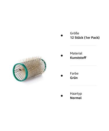 Poniks Professional 32mm Metal Curlers Set - 12 Wire Curlers with Bristles - Green Bristle Curlers for Perfect Curls - Buy Online on GoSupps.com