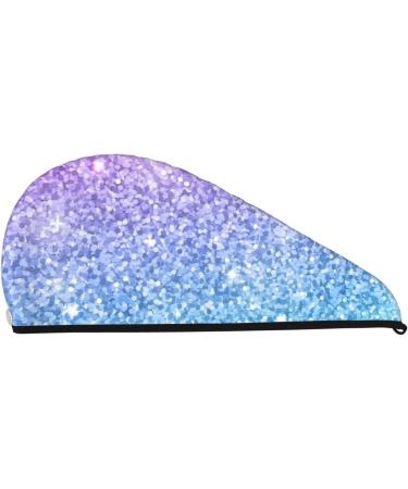 Multicolor Glitter Microfiber Hair Towel - Super Absorbent Coral Velvet Quick Dry Wrap for Long Curly & Thick Hair - Buy Online - Buy Online on GoSupps.com
