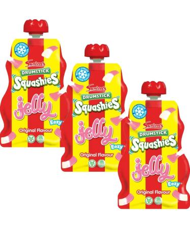 Drumsticks Squashies Original Raspberry Sour Apple And Cherry Jelly Pouch 80g | Pick any Flavour & Number of Pouches | VIMIX - Buy Online on GoSupps.com