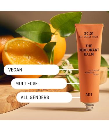 AKT Deodorant Balm - Award-Winning Multi-Use Natural Deodorant | SC.01 Orange Grove - Plastic-Free, Gender-Free, Aluminium-Free - 50ml - Buy Online on GoSupps.com