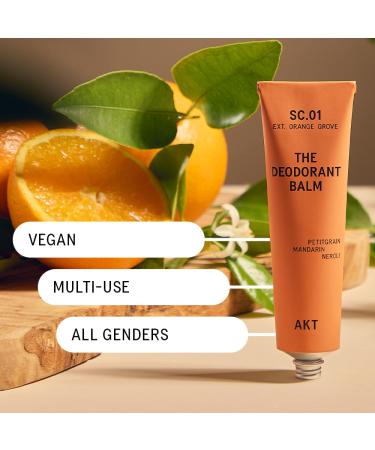AKT THE DEODORANT BALM. Award winning multi-use natural deodorant. Plastic Free. Gender Free. Aluminium Free. 100% effective 1 tube lasts up to 3 months. SC.01 ORANGE GROVE. 1.7 Ounce SC.01 ORANGE GROVE: Petitgrain Mandarin Neroli - Buy Online on GoSupps.com