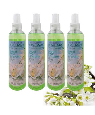 4 Women's Sweet Pear Blossom Spray Mist Body Splash Perfume Bath Fragrance 8oz Womens Fine Fragrance Aroma Floral Scents Aloe Vera Deodorizing Moisturizing Hydrating Skin Odor Eliminator Neutralizing - Buy Online on GoSupps.com