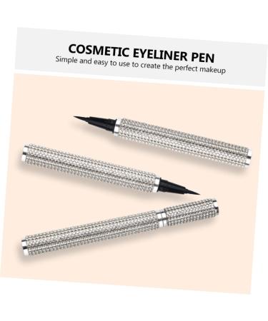 BIUDECO Liquid Eyeliner Cosmetic Eyeliner Pen Cosmetics Tool Eye Cosmetic Pen Gel Pu Sticker Drill Silver - Buy Online on GoSupps.com