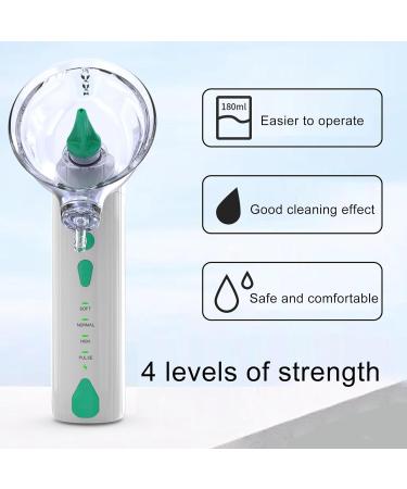 Rechargeable Ear Irrigation Flushing System - Electric Ear Wax Cleaner with 2 Nozzles Low Noise 180ml Capacity - Perfect for Showering (White - Buy Online on GoSupps.com